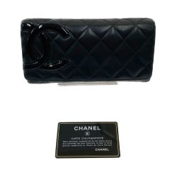 〇〇 CHANEL シャネル カンボンライン 長財布 ココマーク  A50077 ブラック Bランク