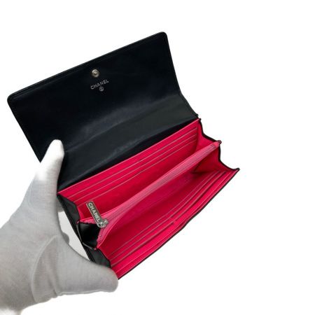  CHANEL シャネル カンボンライン 長財布 ココマーク  A50077 ブラック