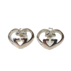 〇〇 GUCCI グッチ インターロッキングG ハート ピアス SILVER925 246573 Bランク