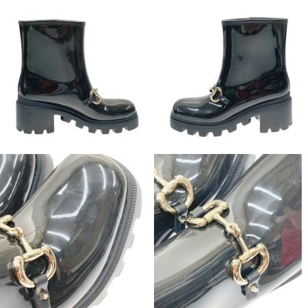  GUCCI グッチ エナメル ホースビットアンクルブーツ SIZE 38 670407 ブラック