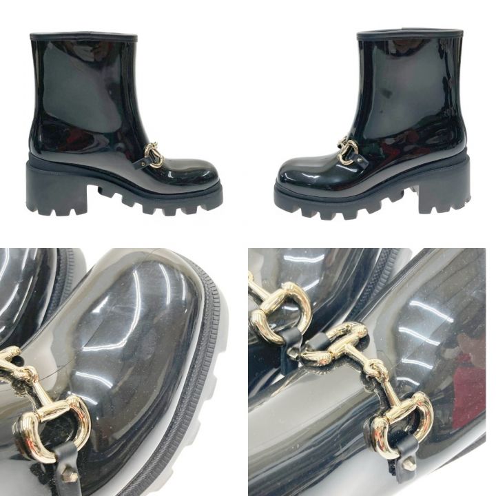 ✨美品✨ グッチ エナメル ホースビットショートブーツ シルバー金具 ブラック GUCCI グッチ エナメル ホースビットアンクルブーツ SIZE 38 670407