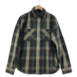 〇〇 DELUXEWARE メンズ シャツ サイズL カーキ×ブラウン Bランク