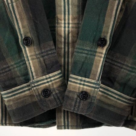  DELUXEWARE メンズ シャツ サイズL カーキ×ブラウン