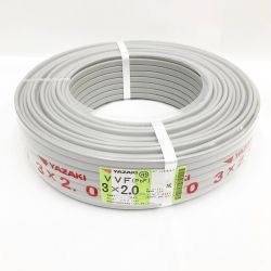 〇〇 YAZAKI VVFケーブル 3芯 3× 2.0 PbF 100m  未開封品 Nランク