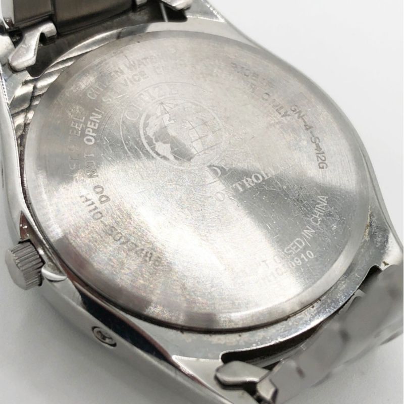 中古】 CITIZEN シチズン エコドライブ 黒文字盤 デイト 腕時計 H110