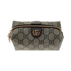 〇〇 GUCCI グッチ オフィディア コスメティックケース GG 548394 ブラウン x グリーン Aランク