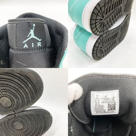  NIKE ナイキ AIR JORDAN 1 MID メンズ スニーカー 29cm 554724-132 ホワイト×グリーン x グリーン