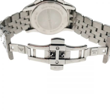  ENPORIO ARMANI クロノグラフ 腕時計 AR-1786 シルバー x ブラック