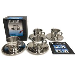 〇〇 STELLA ステラ アルキメデ デミダスカップ＆ソーサー 4個 Aランク