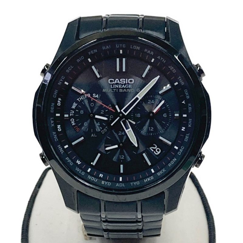 中古】 CASIO カシオ LINEAGE リニエージ ソーラー電波 メンズ腕時計 ...