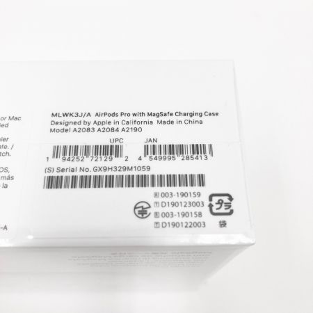  Apple アップル AirPods Pro ワイヤレス イヤホン MLWK3J/A 未開封品