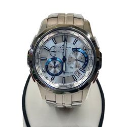 〇〇 CASIO カシオ OCEANUS オシアナス マンタ メンズ腕時計 0CW-S1400 ブルー x シルバー Bランク