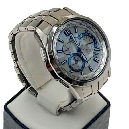  CASIO カシオ OCEANUS オシアナス マンタ メンズ腕時計 0CW-S1400 ブルー x シルバー