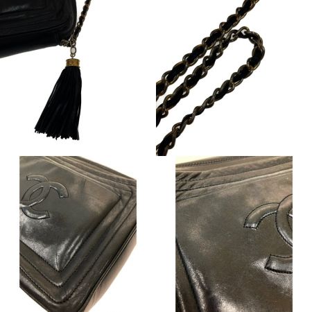  CHANEL シャネル タッセルチャーム ココマーク ショルダーバッグ  ブラック ヴィンテージ 現状渡し