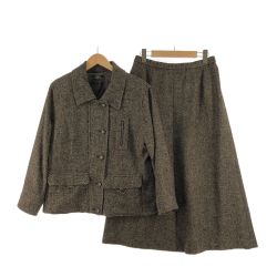 〇〇 Leilian レリアン レディース セットアップ 3Ｐセット ベスト付き サイズ13+ ブラウン Bランク