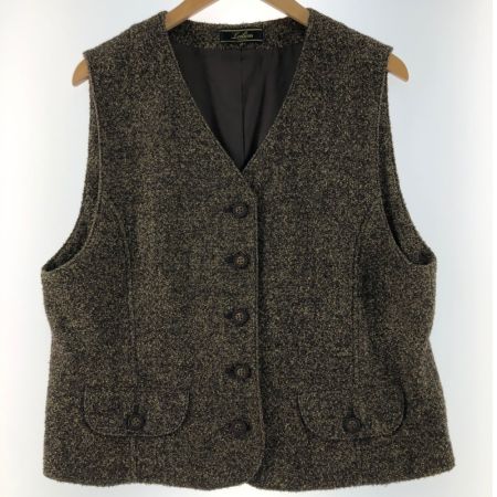  Leilian レリアン レディース セットアップ 3Ｐセット ベスト付き サイズ13+ ブラウン