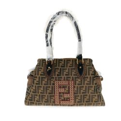 〇〇 FENDI フェンディ ズッカ エトニコ トートバッグ 8BN162 ブラウン Aランク
