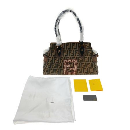  FENDI フェンディ ズッカ エトニコ トートバッグ 8BN162 ブラウン