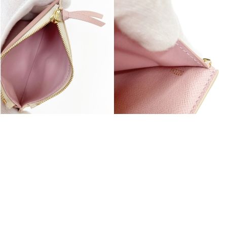  LOUIS VUITTON ルイヴィトン ダミエ ポルトフォイユ ヴィクトリーヌ 3つ折り財布 N64022 ホワイト x ピンク