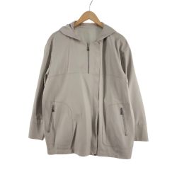 〇〇 Leilian レリアン レディース コート フード付 ジップアップ サイズ13+ ベージュ Bランク