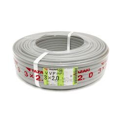 〇〇 YAZAKI ヤザキ VVFケーブル 3芯 3× 2.0 PbF 100m 未開封品 Nランク