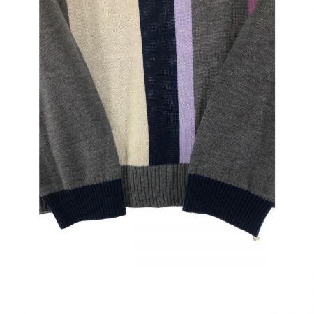  Leilian レリアン レディース ニット サイズ13+ グレー x パープル