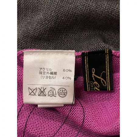  Leilian レリアン レディース ニット サイズ13+ グレー x パープル