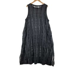 〇〇 mefu 芽風 レディース ワンピース ノースリーブワンピース サイズ38 チェック グレー Bランク