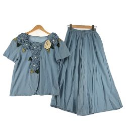 〇〇 POTECHINO ポテチーノ レディース セットアップ 半袖カットソー×ボトム スカイブルー Bランク