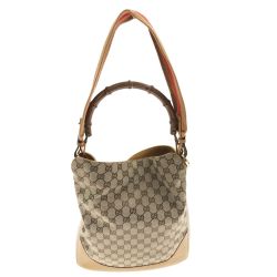 〇〇 GUCCI グッチ バンブー 2weyバッグ GGキャンバス 001 4058 ベージュ Bランク