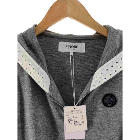  PINORE ピノーレ レディース ジャケット フード付き 袖レース サイズ38 グレー