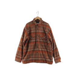 〇〇 Patagonia パタゴニア メンズ ウールジャケット サイズM チェック ブラウン系 Bランク