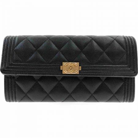 【中古】 CHANEL シャネル マトラッセ ボーイシャネル 長財布