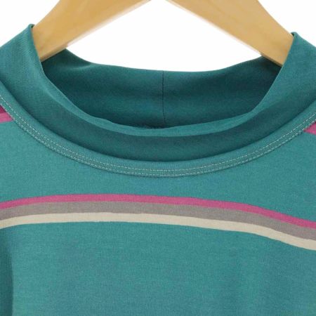  TRUNK レディース チュニック ボーダー サイズ38 ライトグリーン