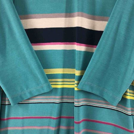  TRUNK レディース チュニック ボーダー サイズ38 ライトグリーン