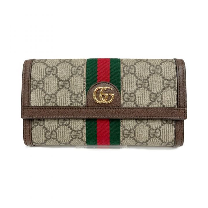 GUCCI グッチ オフィディア GG コンチネンタルウォレット 長財布 523153・2149 ブラウン x  ベージュ｜中古｜なんでもリサイクルビッグバン