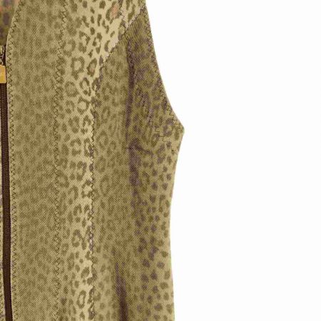  ITALIYA イタリヤ 伊太利屋 レディース セットアップ アニマル柄 ベスト×ボトム サイズ9 カーキ