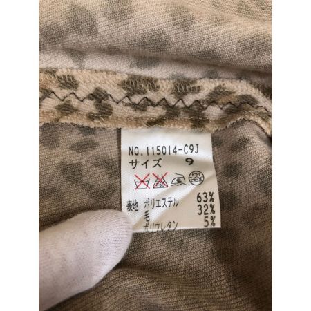  ITALIYA イタリヤ 伊太利屋 レディース セットアップ アニマル柄 ベスト×ボトム サイズ9 カーキ