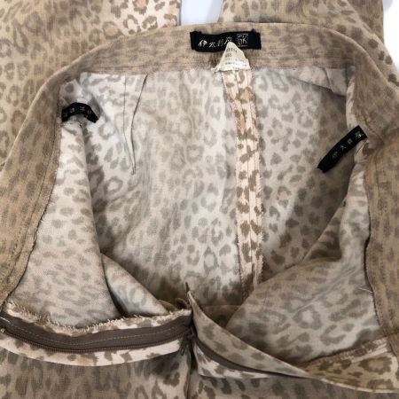  ITALIYA イタリヤ 伊太利屋 レディース セットアップ アニマル柄 ベスト×ボトム サイズ9 カーキ