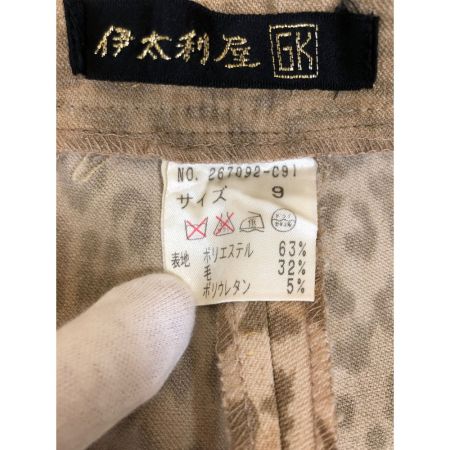  ITALIYA イタリヤ 伊太利屋 レディース セットアップ アニマル柄 ベスト×ボトム サイズ9 カーキ