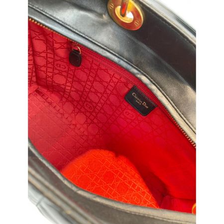  Christian Dior クリスチャンディオール レディディオール カナージュ ラージサイズ ハンドバッグ ブラック