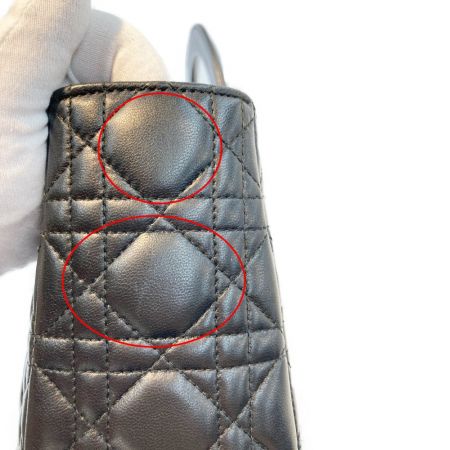  Christian Dior クリスチャンディオール レディディオール カナージュ ラージサイズ ハンドバッグ ブラック