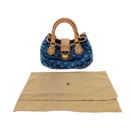  LOUIS VUITTON ルイヴィトン モノグラムデニム プリーティ ハンドバッグ M95020 ブルー