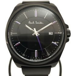 〇〇 Paul Smith ポールスミス Closed Eyes クローズドアイズ メンズ腕時計 1116-T020658 ブラック Bランク