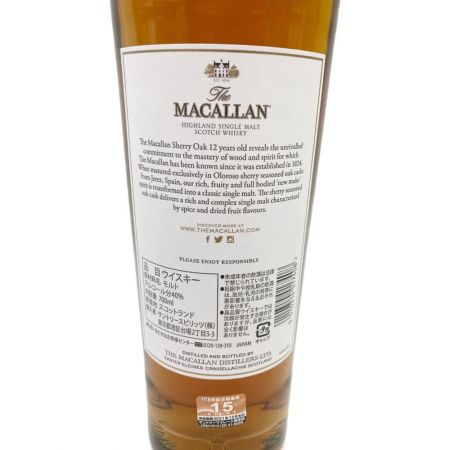  The MACALLAN マッカラン SHERRY OAK CASK 12 ウイスキー 未開栓