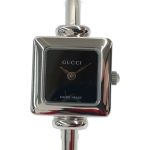 GUCCI グッチ/バングルウオッチ/クオーツ/1400L/026****/GUCCI/Bランク/63【中古】 GUCCI グッチ クオーツ バングル ウォッチ 1400L シルバー x ブラック