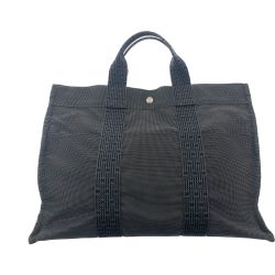 〇〇 HERMES エルメス エルメス エールライン MM トートバック 100951M グレー Bランク