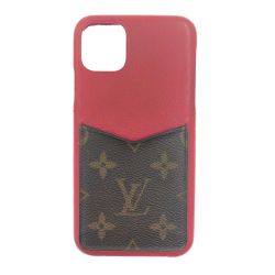 〇〇 LOUIS VUITTON ルイヴィトン IPHONE 11 Pro Max スマホケース モノグラム M80081 レッド x ブラウン Cランク