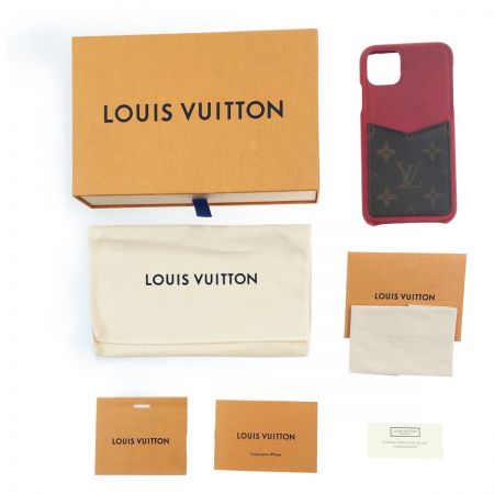  LOUIS VUITTON ルイヴィトン IPHONE 11 Pro Max スマホケース モノグラム M80081 レッド x ブラウン