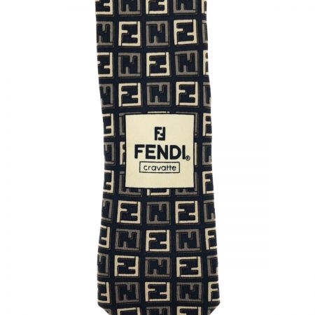  FENDI フェンディ ズッキーノ柄 ネクタイ ブラウン